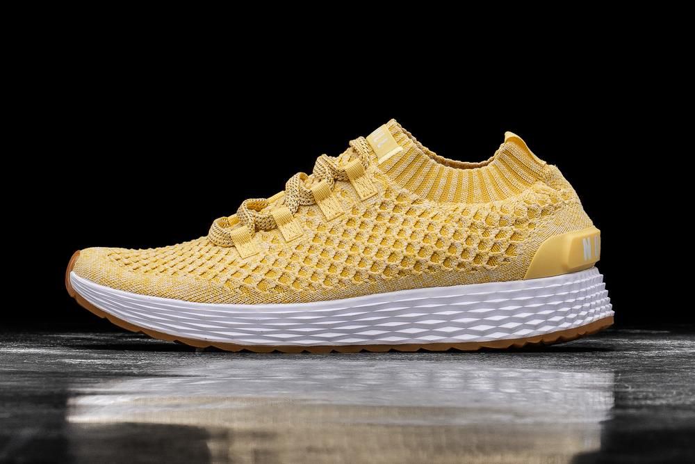 NOBULL Men's Honey Knit Running Shoes - Yellow - Ireland (6142FXZKN)